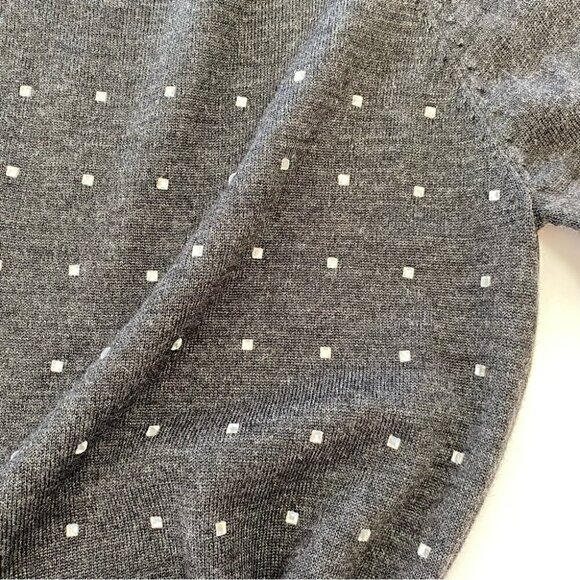Calvin Klein dress with wide crew neckline & sparkly gems, pullover, wool blend - Picture 7 of 9